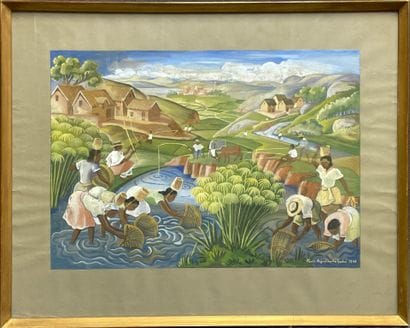 Pierre RAZAFIMAHATRATRA (1910-1975) 
Scene...