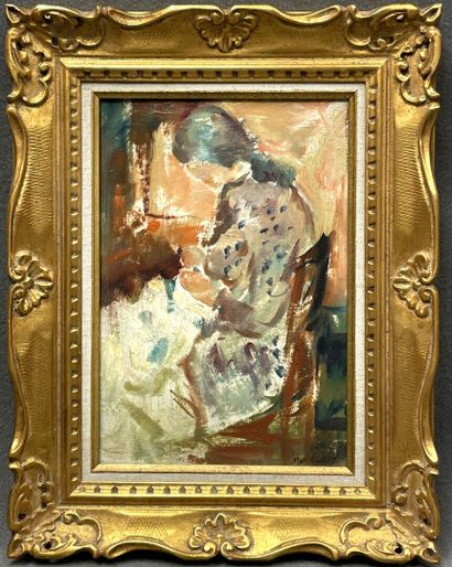 Max AGOSTINI (1914-1997)
Jeune fille assise.
Huile...