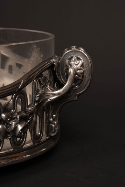 Louis XVI-style glass bowl with silver-plated...