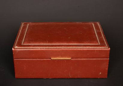 HERMÈS Paris. 
Bordeaux leather and gilt...