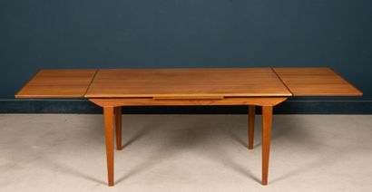 Teak dining table, Italian extensions. 
1960's
72...
