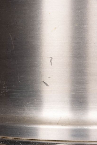 Brushed steel lamp with original shade.
Circa...