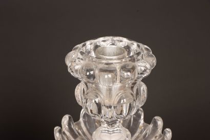 BACCARAT 
Pair of crystal candlesticks with...