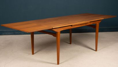 Teak dining table, Italian extensions. 
1960's
72...