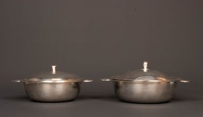 Christofle. 
Two silver-plated covered vegetable...