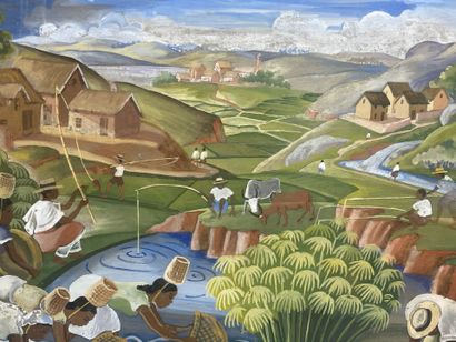 Pierre RAZAFIMAHATRATRA (1910-1975) 
Scene...