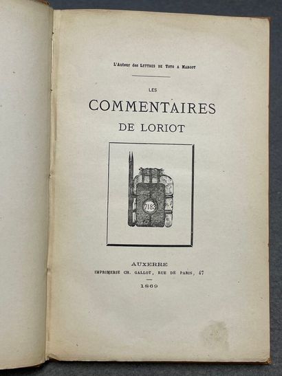 [JOLY, Ernest]. - Les Commentaires de Loriot.-...