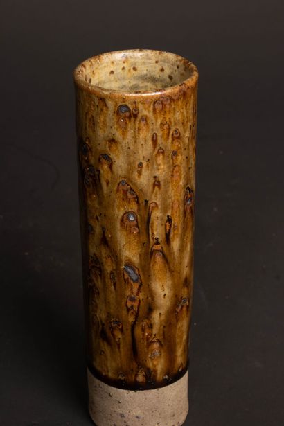 Gourde, verre et vase en grès de Puisaye...
