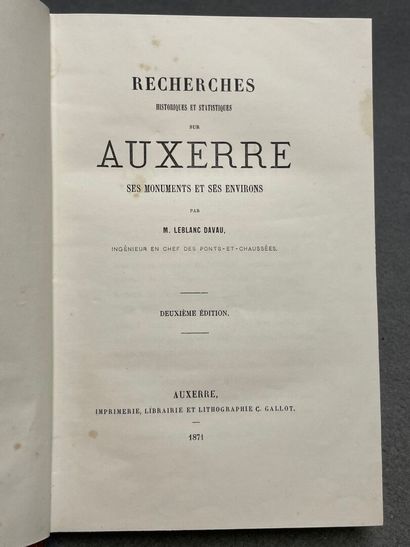 LEBLANC DAVAU, Léon. - Recherches historiques...
