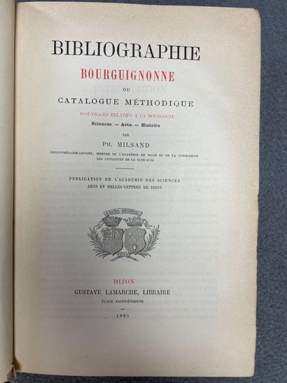 MILSAND, Philibert. - Bibliographie bourguignonne...