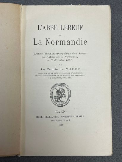 [LEBEUF, Jean (abbé) & MARSY, Arthur de (comte)]....