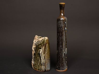 Annie MAUME (née en 1945).
Vase à long col...