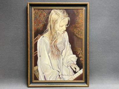 Nicole BESTAULT ( XX°) 
Jeune fille au piano....