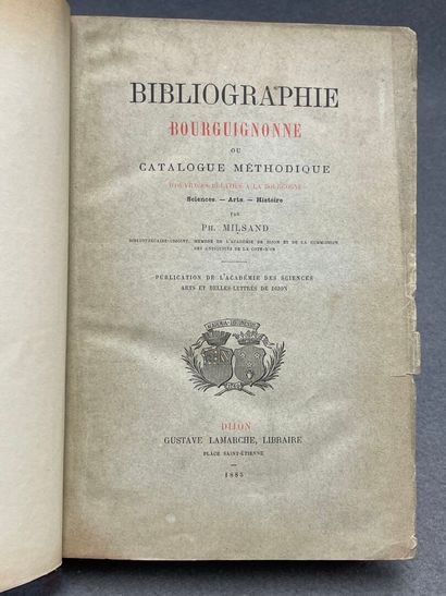 MILSAND, Philibert. - Bibliographie bourguignonne...