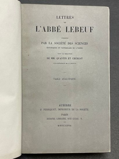 LEBEUF, Jean (abbé). - Lettres de l'abbé...