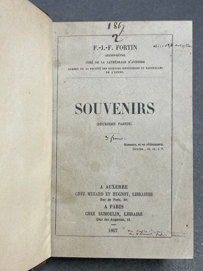 . FORTIN, François Jean Florentin. - Souvenirs.-...