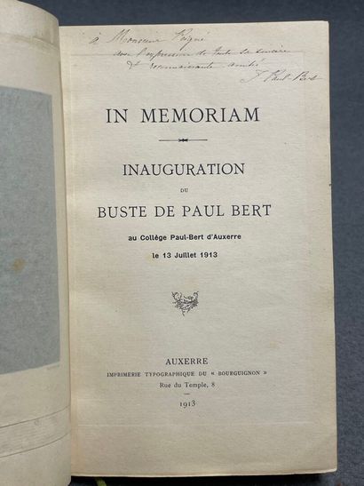 [PAUL-BERT]. - In Mémoriam. Inauguration...