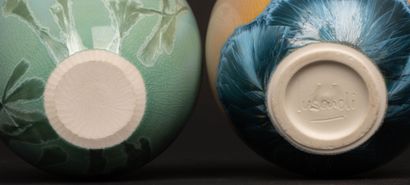 Patrice LUSARDI 
Deux vases boules en grès...