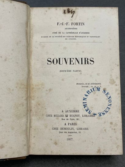 . FORTIN, François Jean Florentin. - Souvenirs.-...
