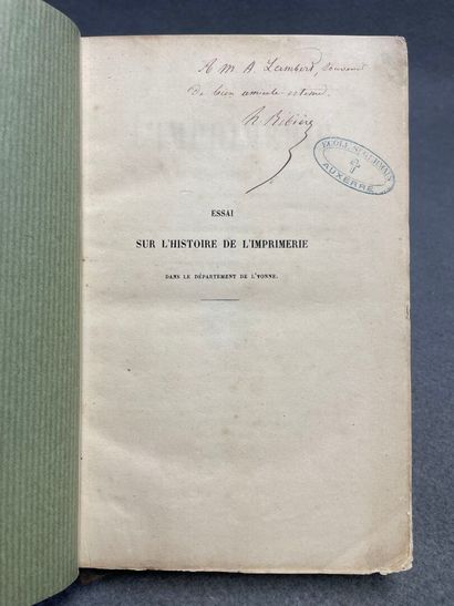 RIBIÈRE, Charles-Hippolyte. - Essai sur l'histoire...