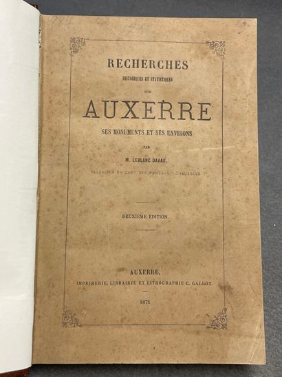 LEBLANC DAVAU, Léon. - Recherches historiques...