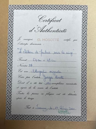 Georges HOSOTTE (né en 1936)
Le chateau de...