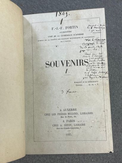 . FORTIN, François Jean Florentin. - Souvenirs.-...