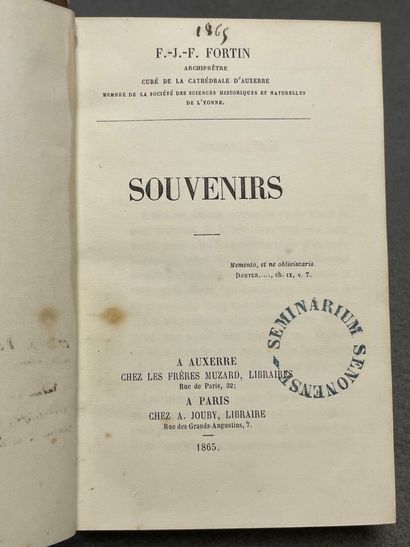 . FORTIN, François Jean Florentin. - Souvenirs.-...