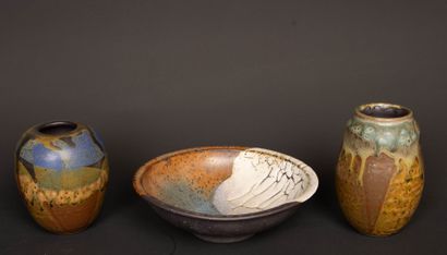 Jean CACHELEUX - Né en 1943. 
Deux vases...