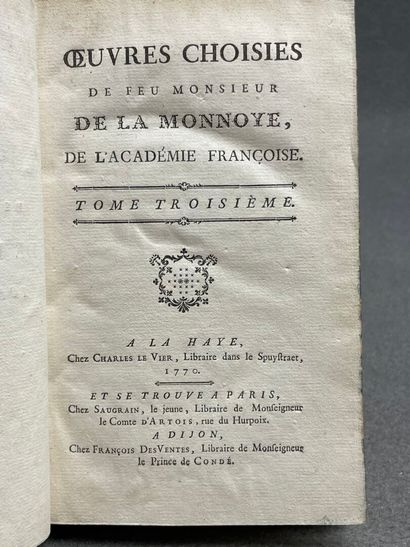 LA MONNOYE, Bernard de. - OEuvres choisies...-...
