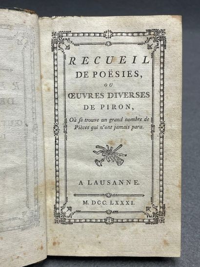PIRON, Alexis. - Recueil de poésies ou oeuvres...