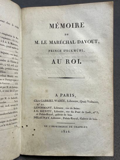 DAVOUT, Louis Nicolas (prince d'Eckmühl)....