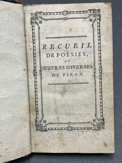 PIRON, Alexis. - Recueil de poésies ou oeuvres...
