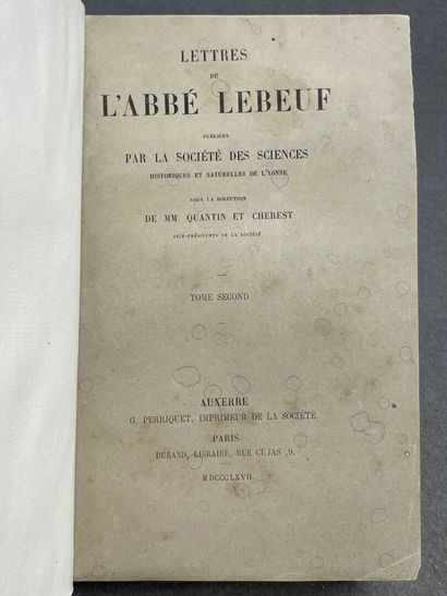 LEBEUF, Jean (abbé). - Lettres de l'abbé...