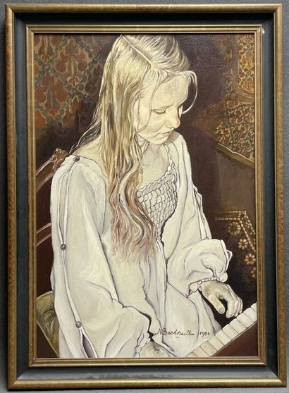 Nicole BESTAULT ( XX°) 
Jeune fille au piano....
