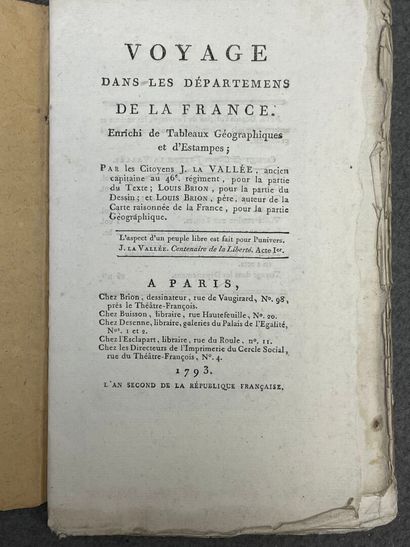 LA VALLÉE, Joseph. - Voyage dans les départemens...