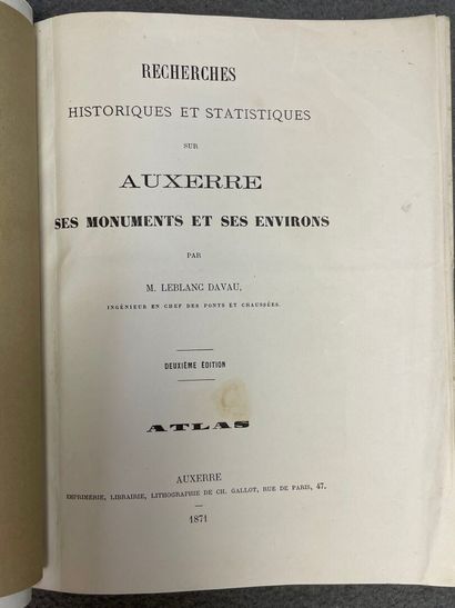LEBLANC DAVAU, Léon. - Recherches historiques...