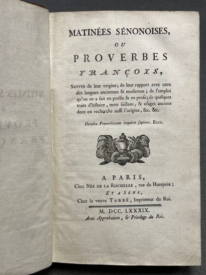 TUET, Jean-Charles (abbé). - Matinées sénonoises...