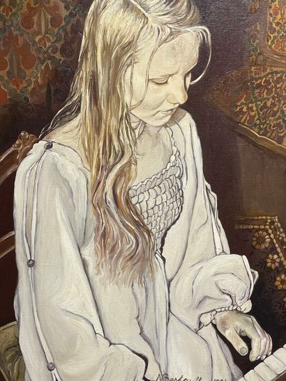 Nicole BESTAULT ( XX°) 
Jeune fille au piano....