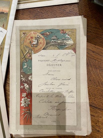 Menus de la traversée sur le Paquebot MATAPAN...