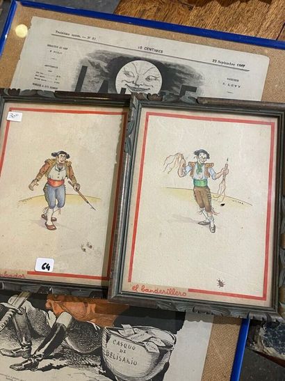 Quatre cadres et Vieux papier