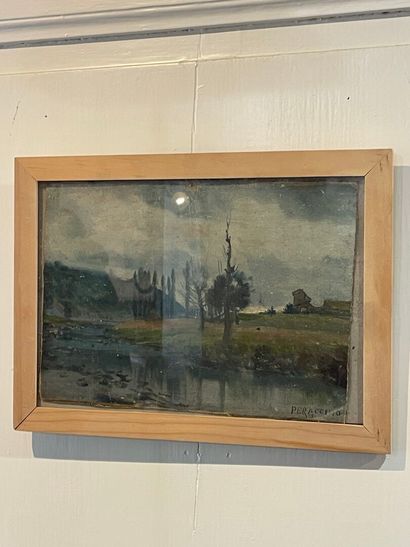 PERRACHIO - Paysage 
Huile sur toile
19x...