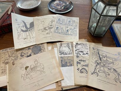 Lot de dessins - Projet Jean Eiffel - Ba...