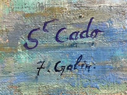 Ile de Saint Cado: voiliers au port.
huile...