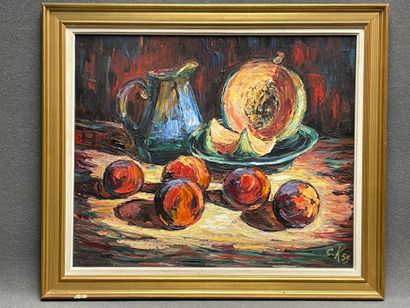Camille KUONY XX°
Nature morte aux fruits....