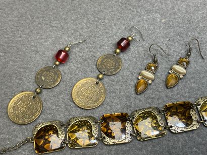 Ensemble de bijoux fantaisie, boucles d'oreille,...