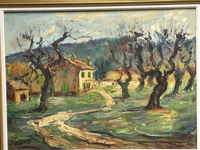 Camille KUONY XX°
Mas provençal. 
huile sur...