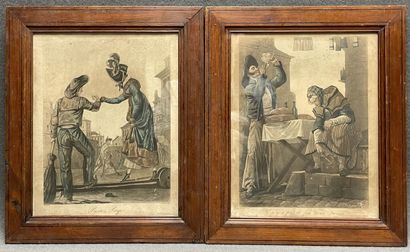 Paire de gravures d'après Carle VERNET, cadres...