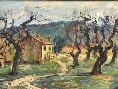 Camille KUONY XX°
Mas provençal. 
huile sur...