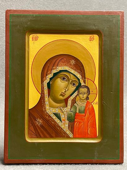Icône Vierge à l'enfant
22 x 17 cm.